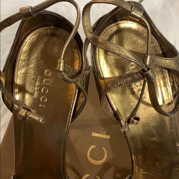 GUCCI GOLD JEWELED HEELS SiZE 9 - Picture 5 of 7